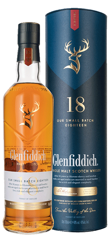 Glenfiddich 18-year-old Single Malt Scotch Whisky (gift box) (70cl) 