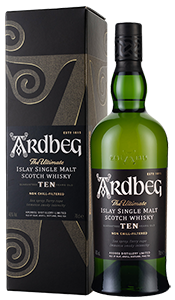 Ardbeg 10-year-old Single Malt Scotch Whisky (70cl in gift box