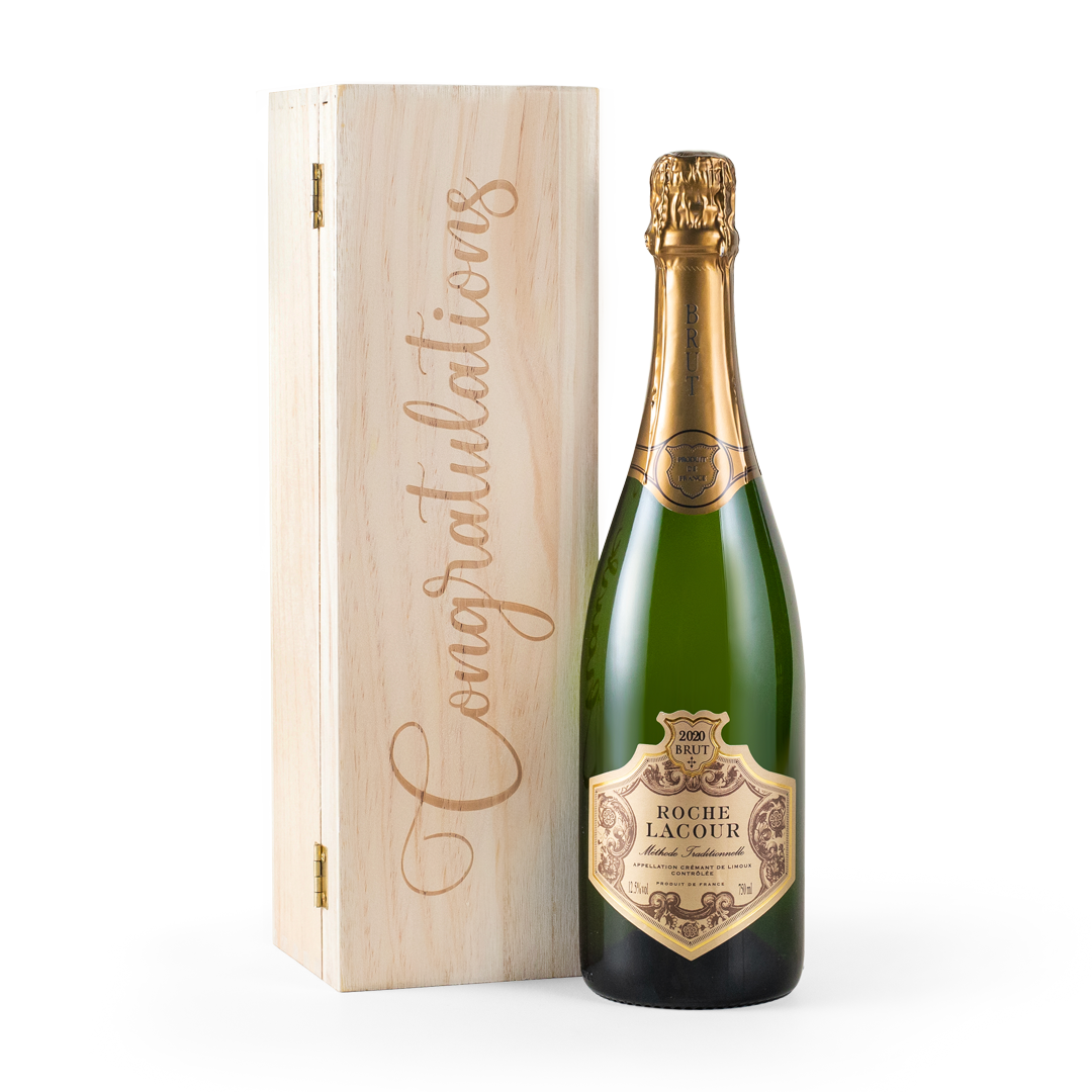 Congratulations Crémant in Wooden Gift Box