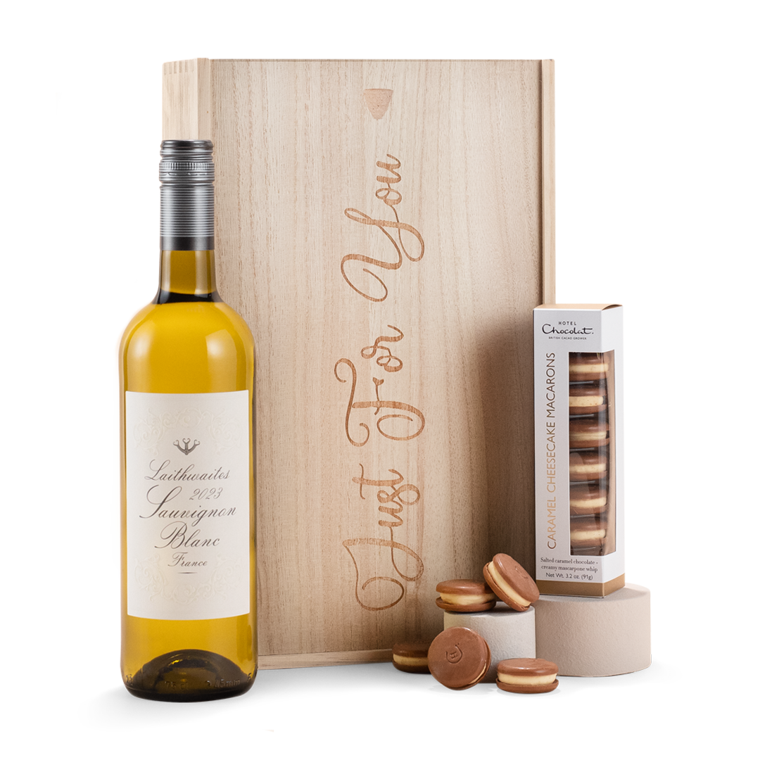 Hotel Chocolat Macarons & White Wine Gift Set